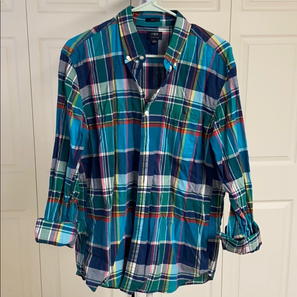 J. Crew Men’s Summer Plaid Button Up